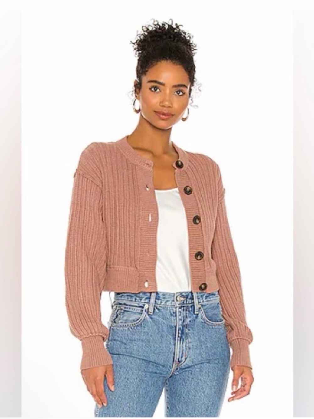 Free People "All Yours" Mocha Brown Cardigan
